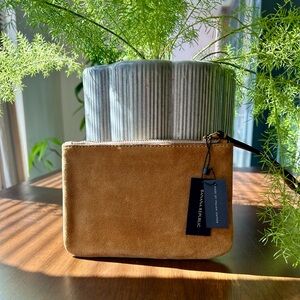 NWT Banana Republic Tan Suede Leather Wristlet Pouch